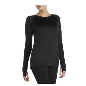 CuddlDuds Climate Right Black Long Sleeve Crew Fleece - Small